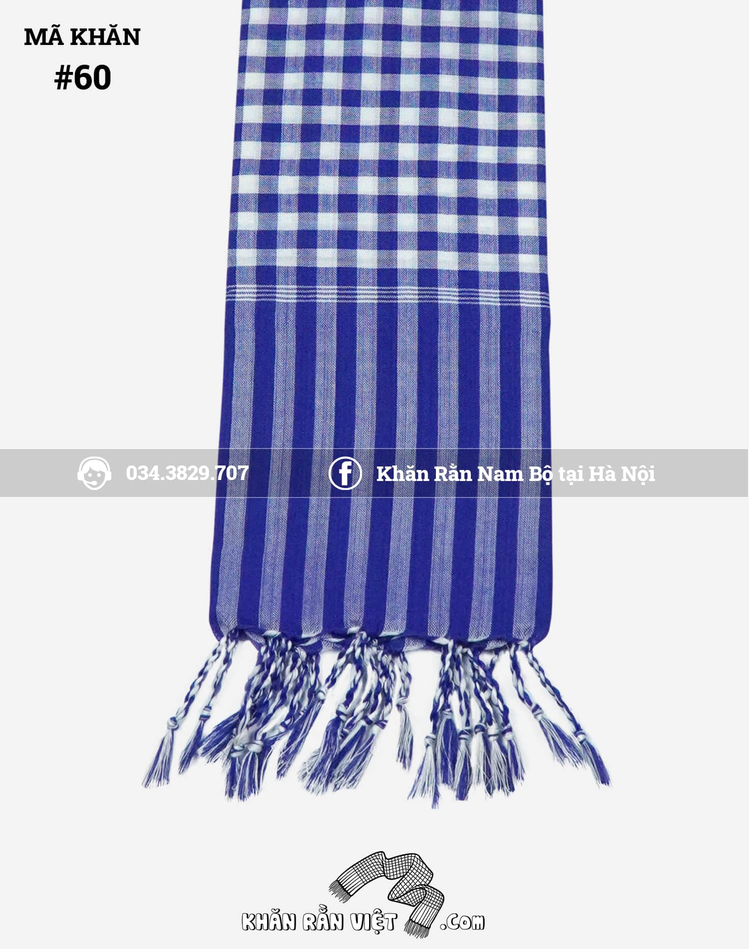 Khăn Rằn tua Xanh Dương - Ảnh 4