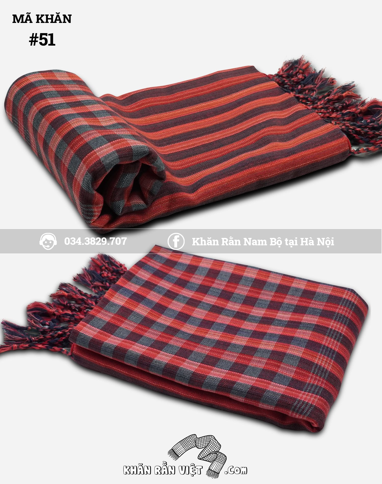 Khăn rằn tua Đỏ - Ảnh 3