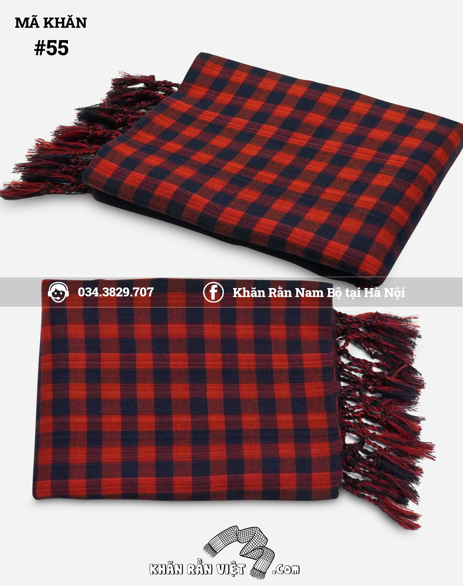 Khăn rằn tua Đỏ Đô - Ảnh 3