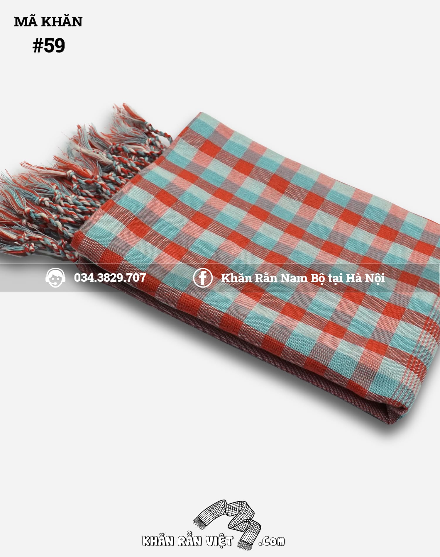 Khăn rằn tua Hồng Xanh - Ảnh 2