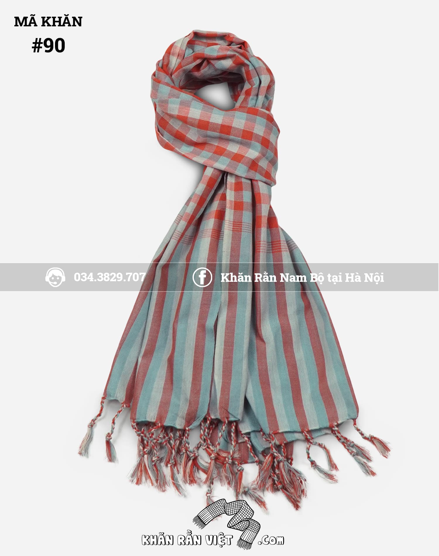 Khăn rằn tua Hồng Xanh - Ảnh 3